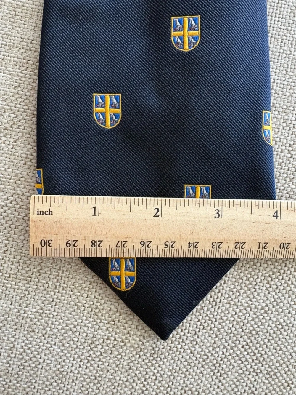 Vintage Browns of Bermuda Crest Tie • Navy Club Preppy • Made in Great Britain